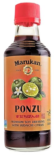 Marukan Ponzu Sudachi - Aderezo de soja y cítricos (etiqueta marrón), botella de vidrio de 12 onzas (paquete de 1)
