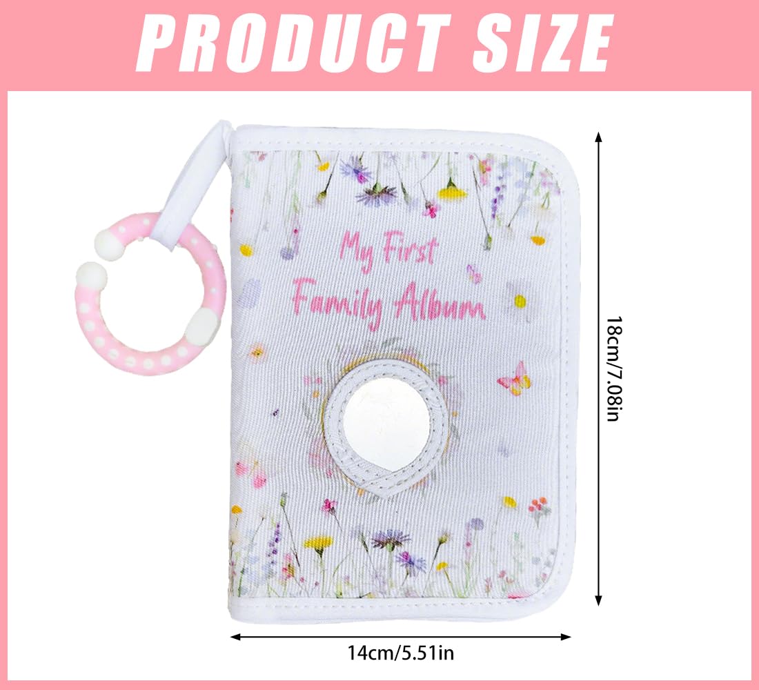 Baby Photo Album Soft Cloth Book, SiumPklay Baby Memory Book with Mirror - Image 2