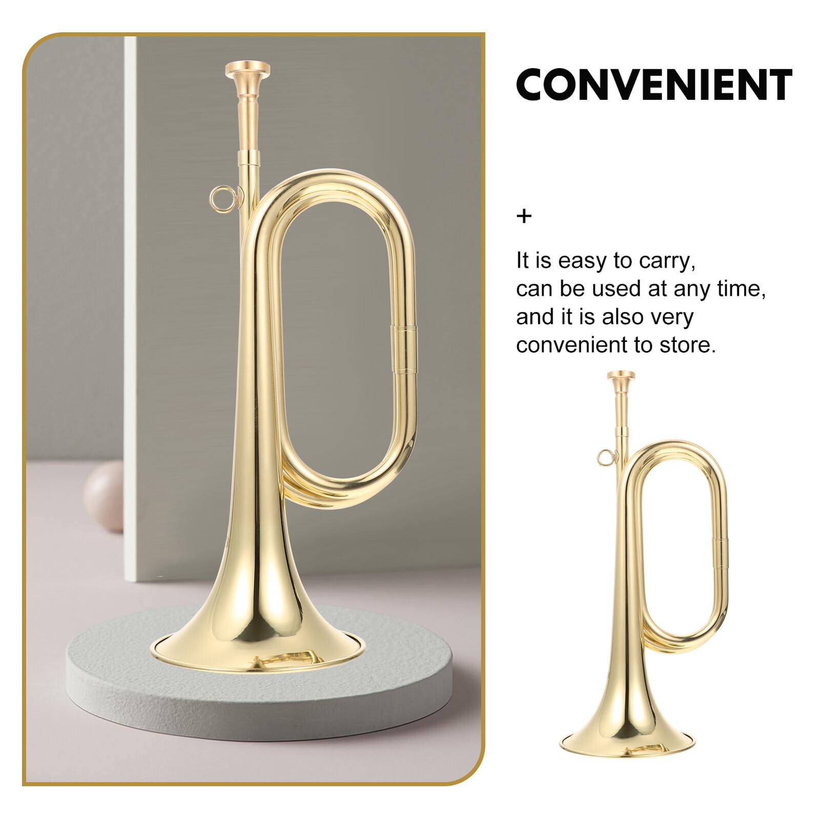 Tromba D'ottone Dorata Professionale per Banda Scolastica e Orchestra Militare, Strumento a Fiato Leggero e Facile da Suonare, Adatta a Principianti e Studenti Custodia Inclusa