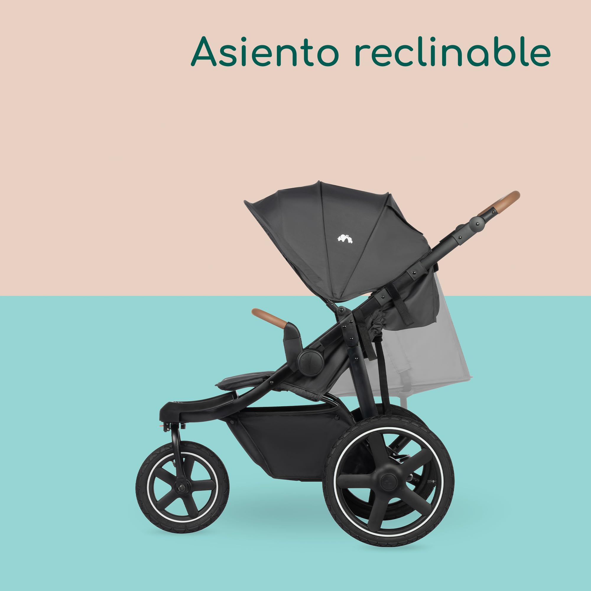 Bebeconfort Cloudy, Silla de paseo todoterreno, 0-4 años(máx.22 kg), Silla Paseo Bebe Reclinable, Plegado Rápido, 3 Grandes Ruedas, Manillar Ajustable, Amplia Cesta Almacenamiento, Mineral Graphite