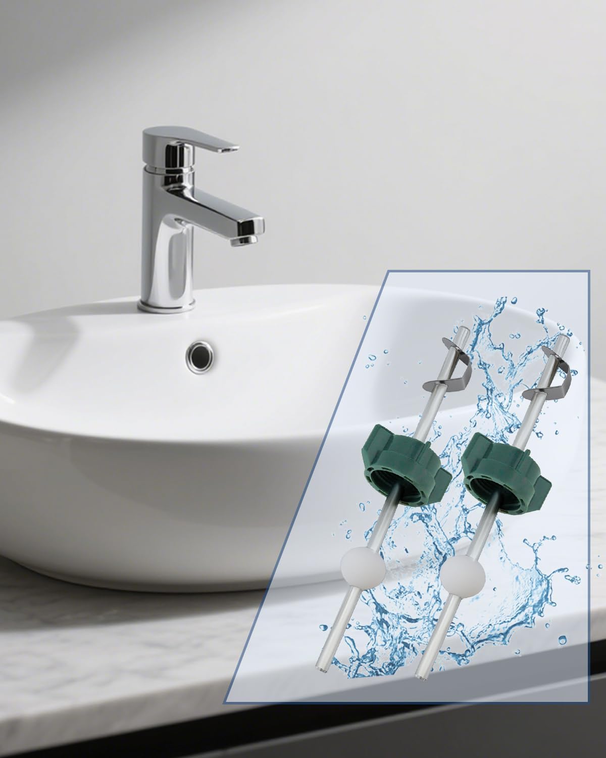 2 Pack Lavatory Pop Up Center Piece Assembly, Sink Ball/Pivot Rod Sink Stopper Replacement Parts, Replacement for PS2673, Compatible with Other Popular Brands, Chrome Metal Bathroom Sink Drain Stopper