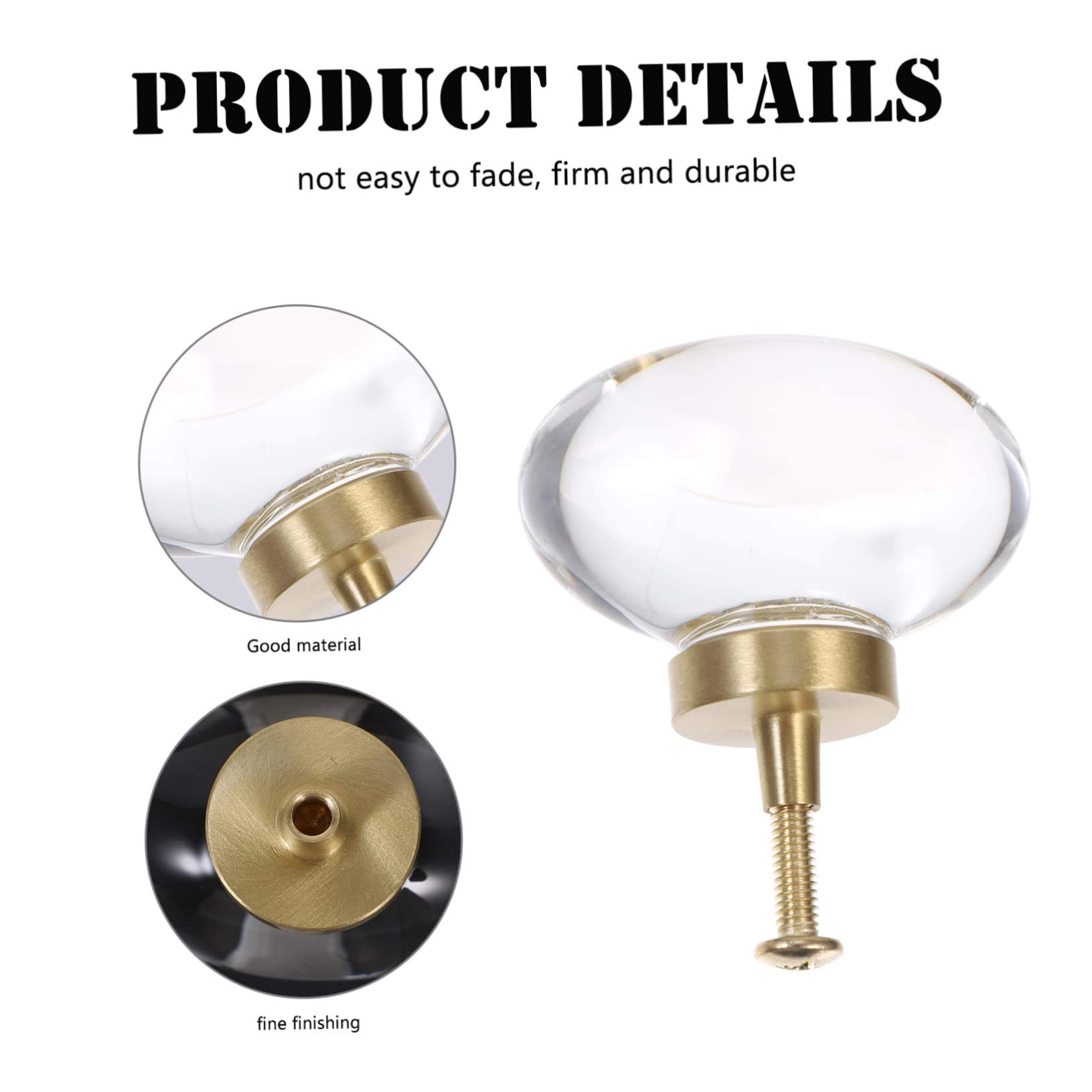 DOITOOL 2sets Messing Zirkon Kristall Look Knob Schublade Ziehen Griffe Schrank Hardware Zieht 2 Stücke * 2