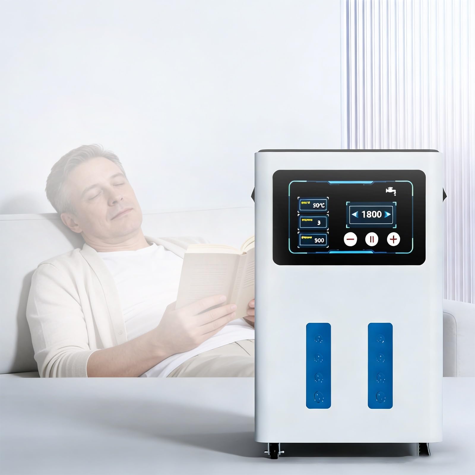 Generator Wodoru O Wydajności 900-1800 Ml/Min, 2/3 Wyjścia Inhalator Wodorowy, Technologia Elektrolizy SPE/PEM Jonizator Wody O Dużym Przepływie, Do Użytku Domowego(900ML)