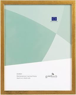 goldbuch 90 0395 Bilderrahmen Skandi, Holzrahmen, Format 20 x 25 cm, Gold
