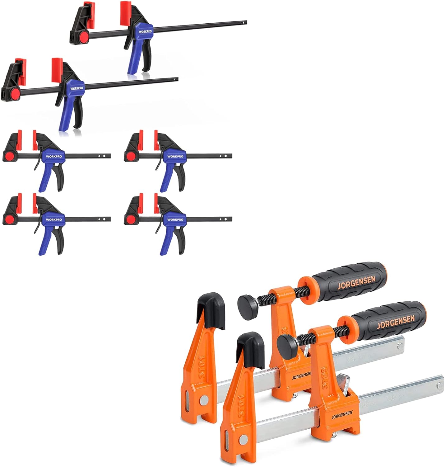 WORKPRO 8Piece Bar Clamps for Woodworking (6Inch and 12Inch