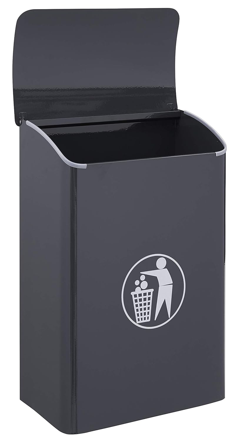 ARREGUI E6115 30L Grey Steel Wall Mounted Recycling Bin for Garage and Indoor Common Areas