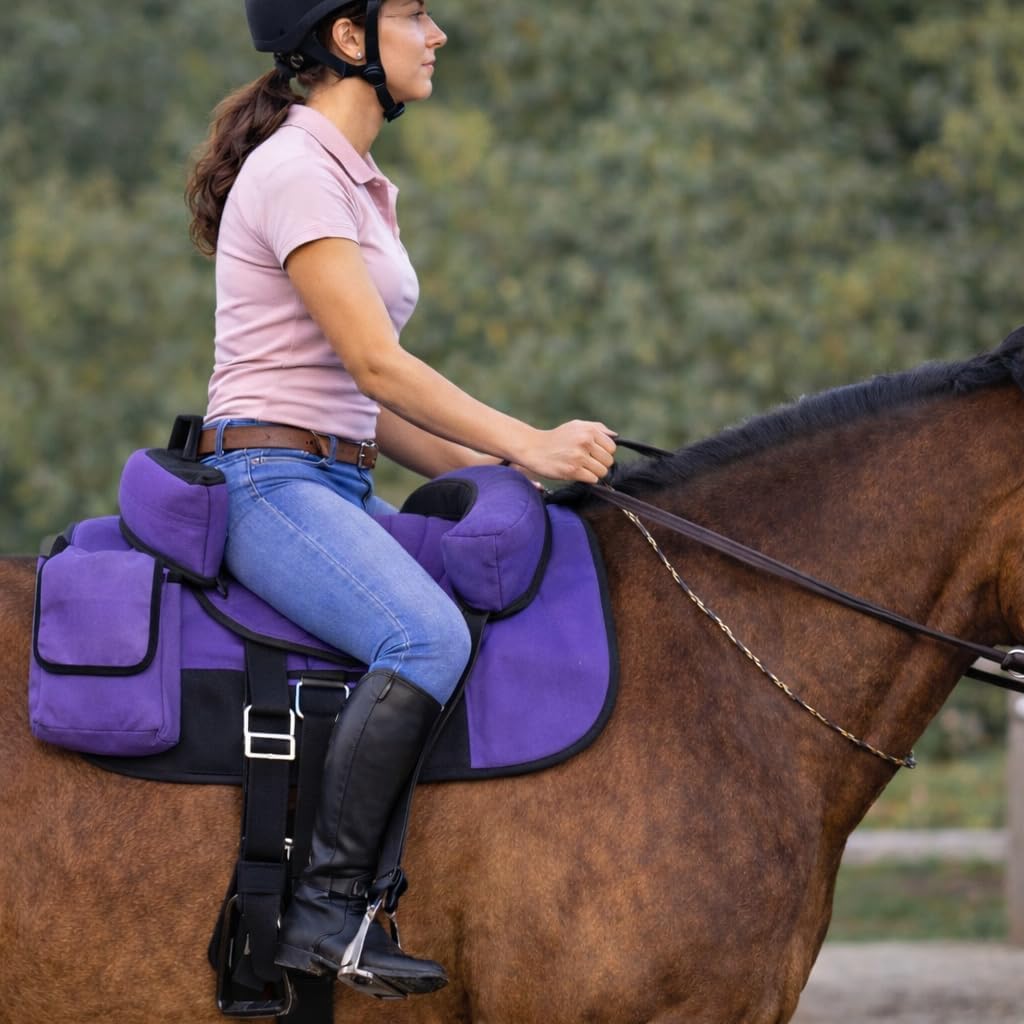 CHALLENGER Horse Western Purple Deluxe Bareback Trail Saddle Pad w/Pockets 39TS07PR