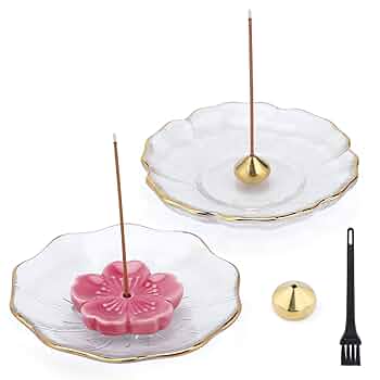 ガラス製 花の形状 お香立て brianbrian_10001148