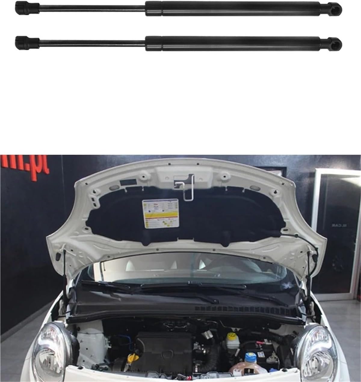 2PCS Car Front Bonnet Hood Gas Spring Lift Support Rods Shock Absorbe Struts Compatible With Fiat 500L 2014-2019 2020 68201900AA
