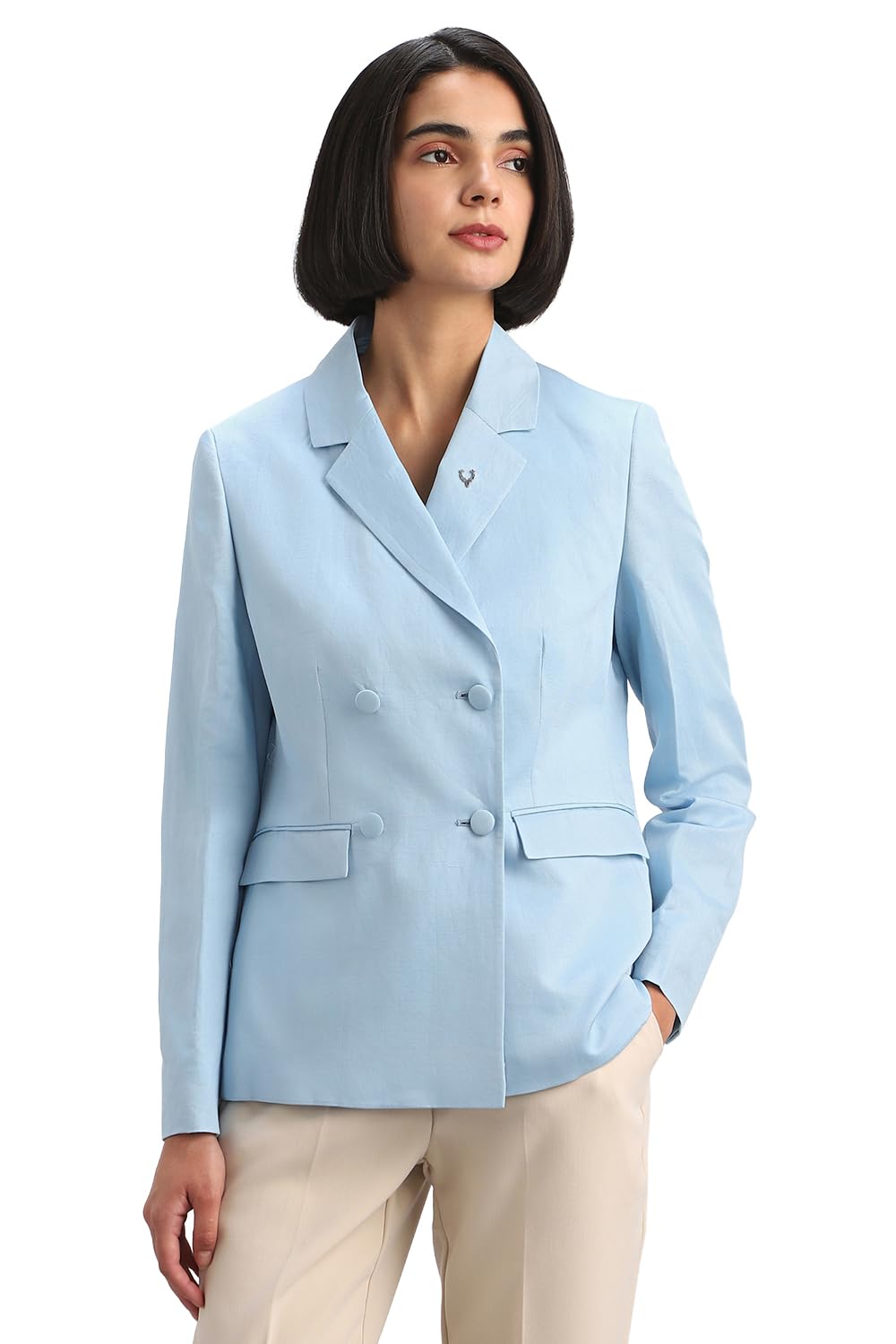 allen solly Women Light Blue Blazer-picture-42