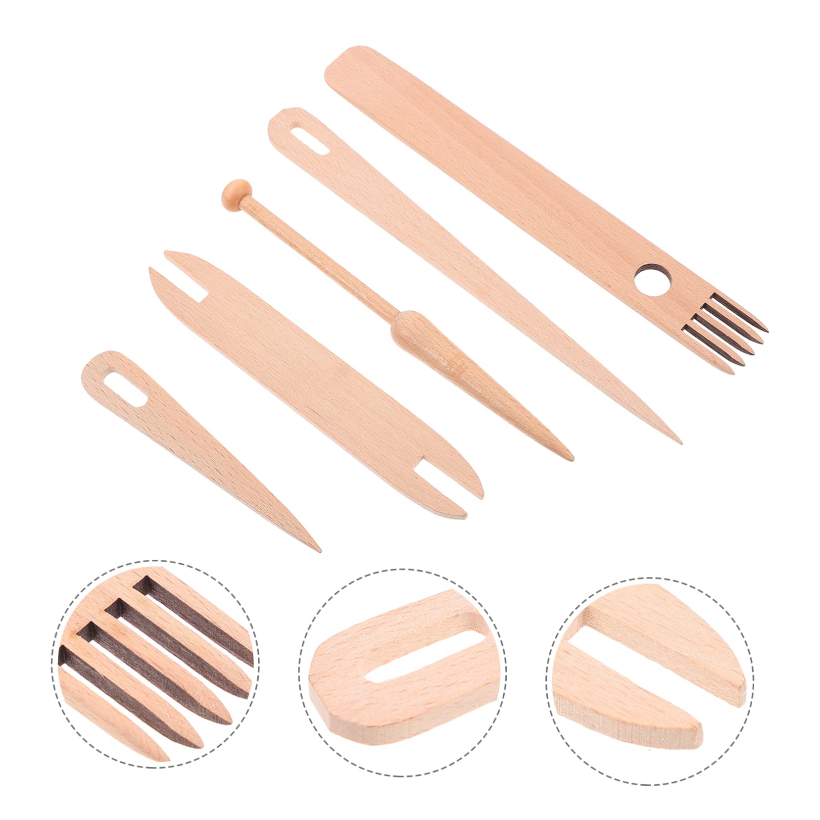 3 Sätze Gewebtes Shuttle-Set Gestrickte Werkzeuge Selber Machen DIY-Werkzeuge Werkzeug Zur Herstellung Von Wandteppichen Webnadeln Mit Schiffchen Gobelin-Nadel Webschiffchen Holz