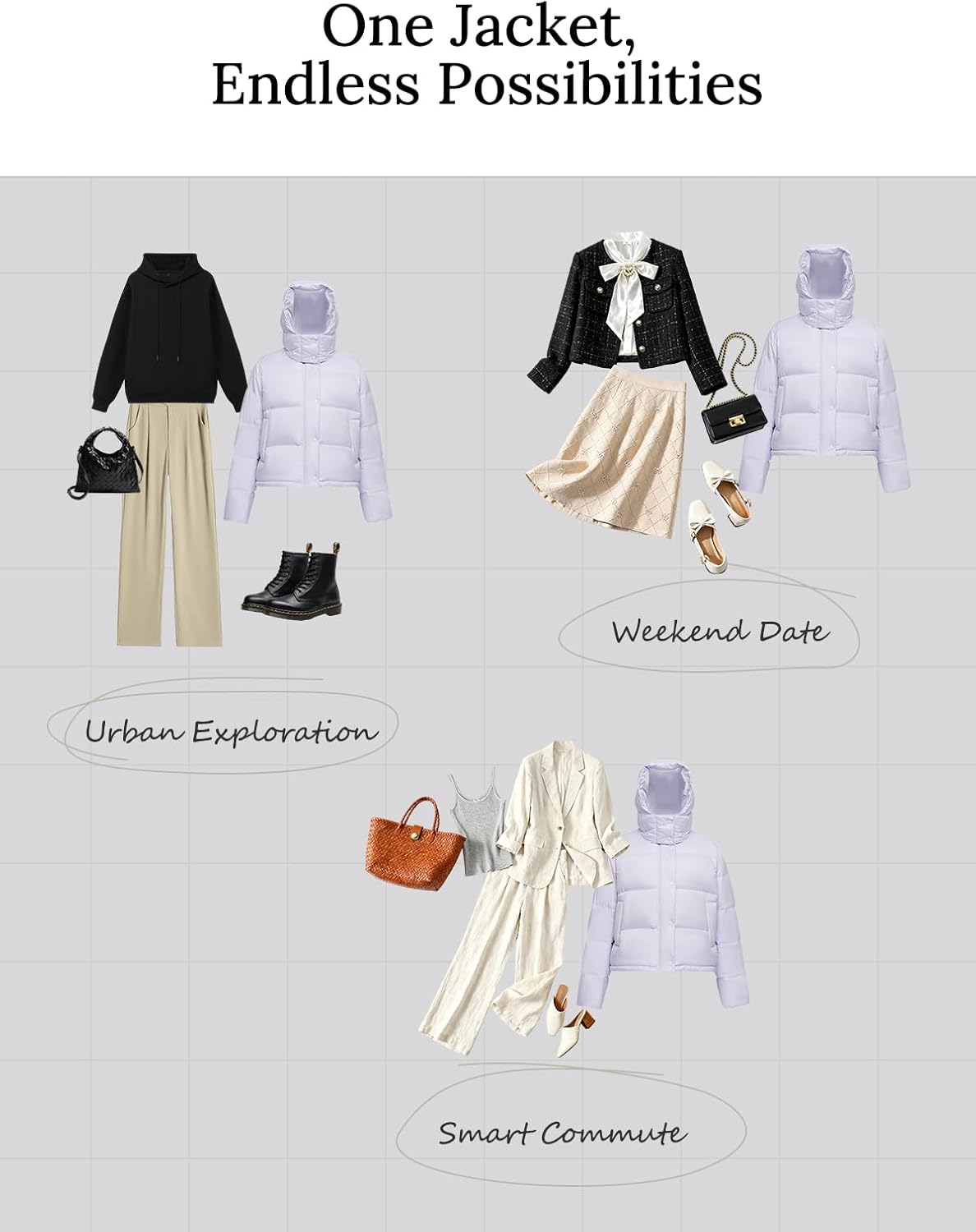 800 Fill Short Down Puffer Jacket, Relaxed Fit Lightweight Ski Winter Jacket & Coat Snap Button Puffy Cropped Outerwear - Image 7