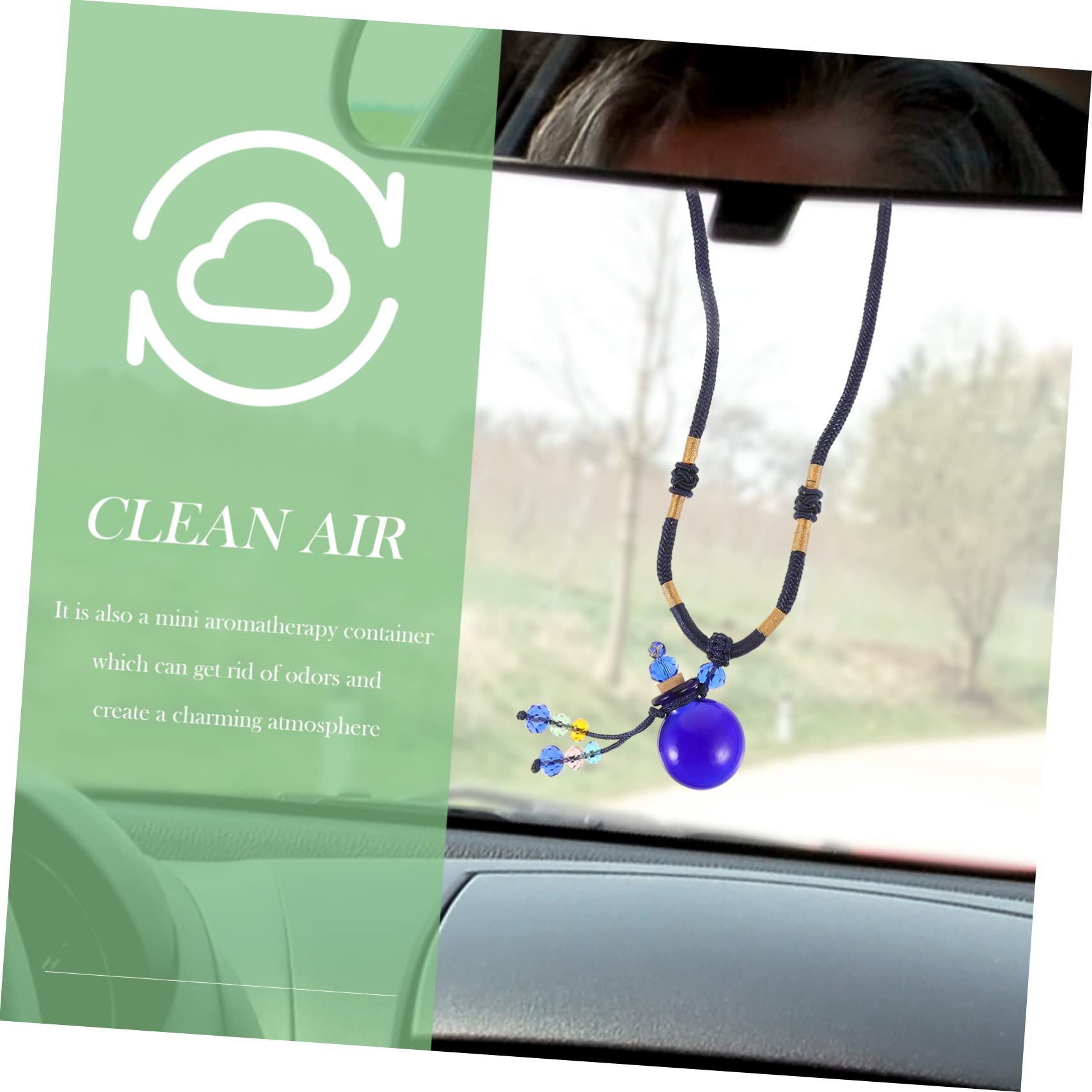 LIFKOME collar de botella de aceite esencial Colgante de coche collar colgante colgantes de perfumes colgante de perfume difusor aceites esenciales colgante colgante vidrio