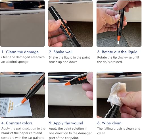 Miniatura 6 de Pintura de retoque para autos, kit de reparación de arañazos para varias pinturas de retoque automotriz con lápiz de recubrimiento de barniz (rojo)