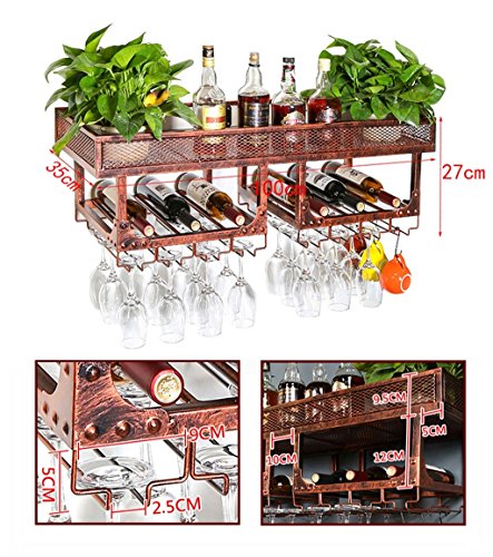 Soporte para botella de vino LUNEZY doble capa vintage metálico miniatura 2