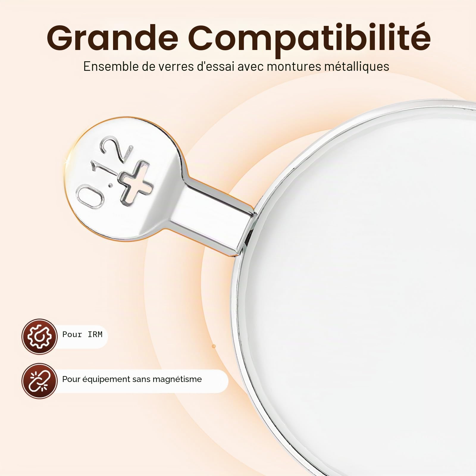 SHZICMY Kit de 266 lentilles de test optiques pour optométrie avec cadre de test, argenté