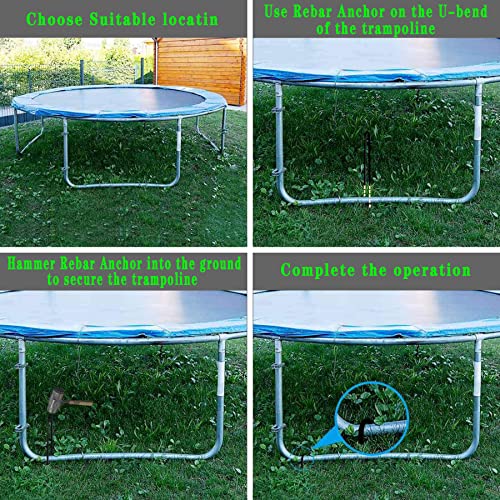 Image of BTSULYOO 12 Pack Trampoline Wind Stakes 12-in Coated Rebar Ground Anchor