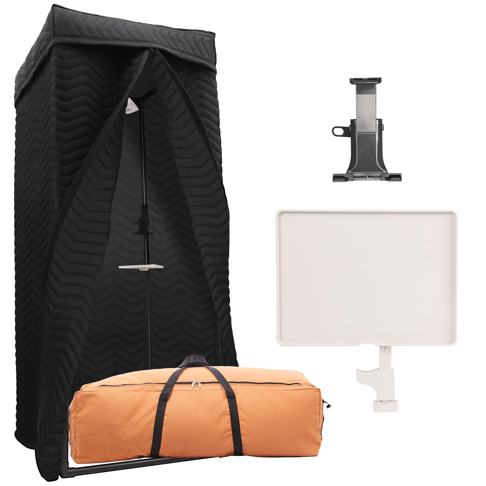Pro Vocal Booth, cabina di isolamento acustico portatile per registrazioni cristalline, ideale per Voice Over, podcast, canto (nero, zigzag, L)