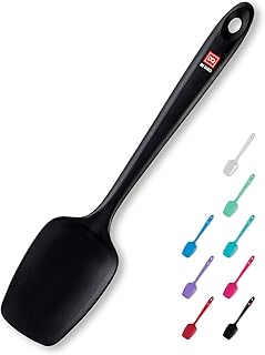 DI ORO® - Cuillère de cuisine en silicone - Cuillère maryse silicone résistante à 315 ºC - Design sans coutures - Silicone professionnel antiadhésif avec âme en acier inoxydable