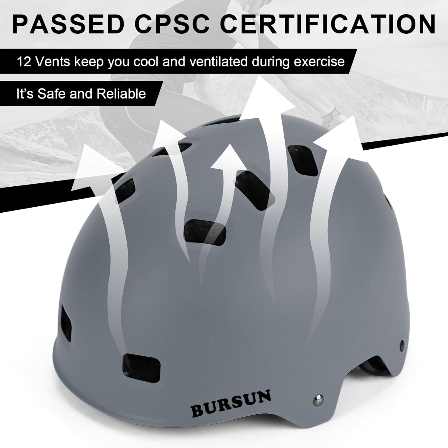 Bike Skateboard Helmet for Ages 5-8-14-16 Kids Youth Adults, Adjustable Multi-Sport Helmet for Scooter Bicycle Roller Skate Inline Skating Rollerblading Hoverboard Longboard, 3 Sizes