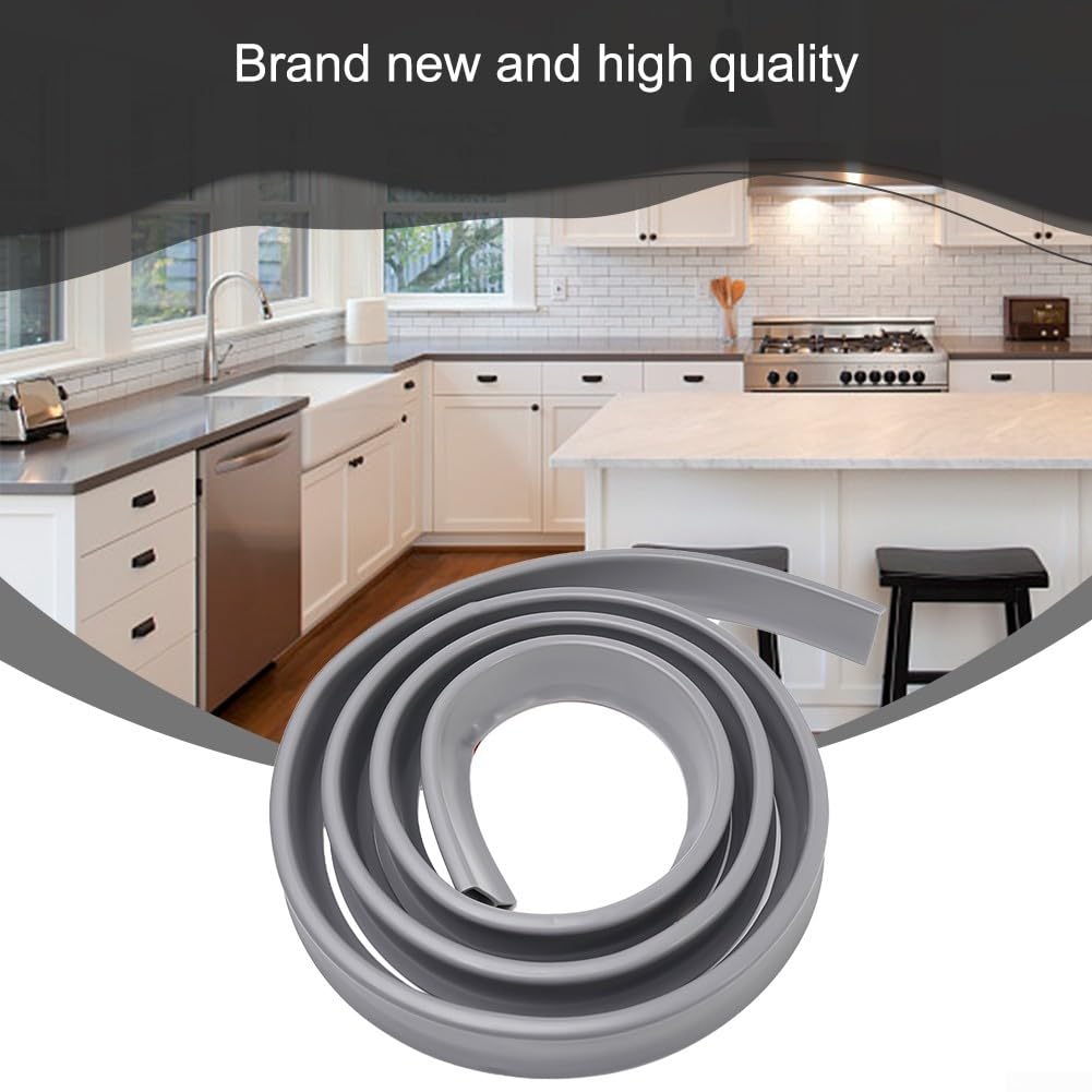 Tira de retención de agua para duchas y cocinas, solución de barrera de silicona de alto rendimiento (5 cm, gris, 300 cm)