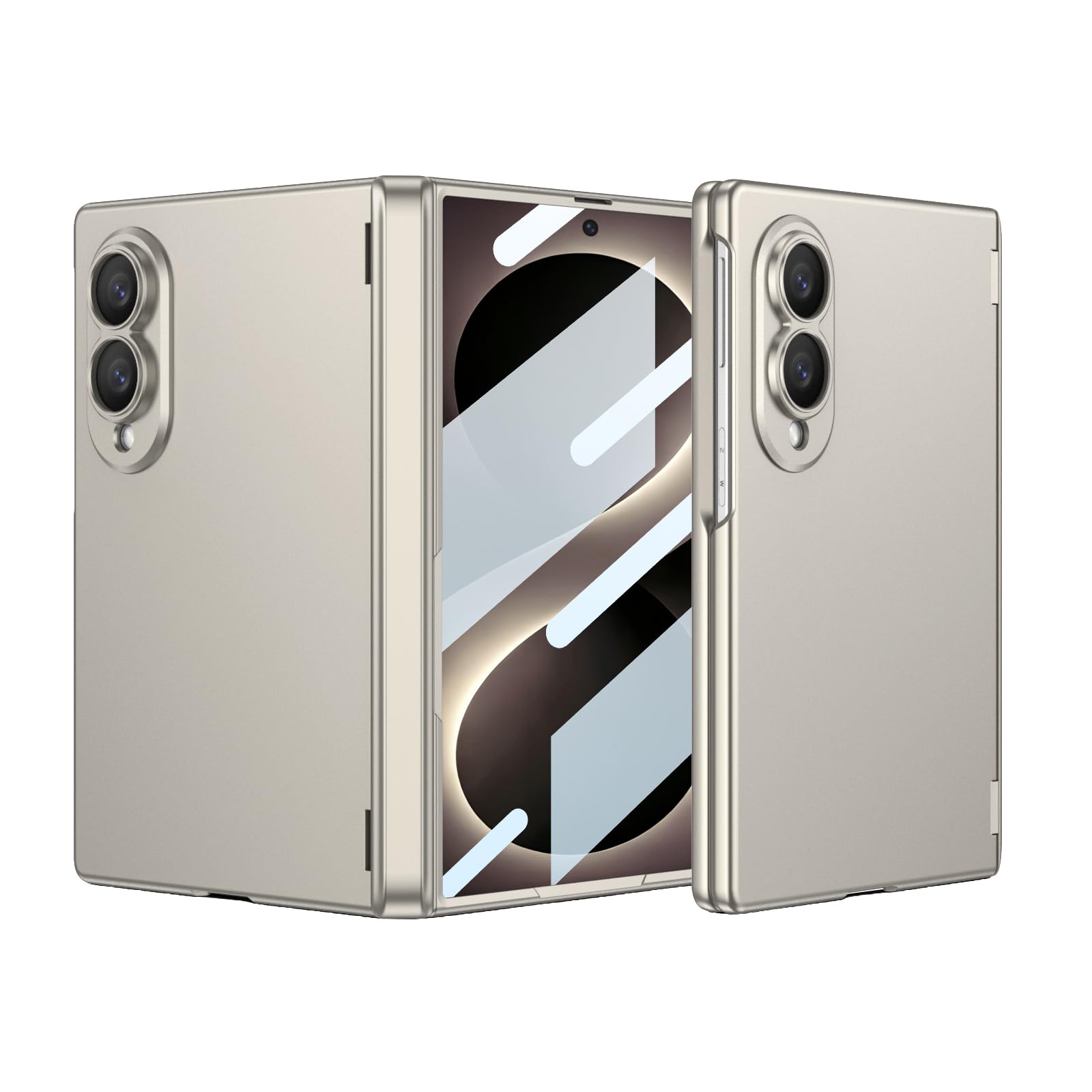FDUJINH Cover for Samsung Galaxy Z Fold 8, Slim Fit Case with Screen Protector Film Anti-Fall Hinge Minimalist Hard Shell