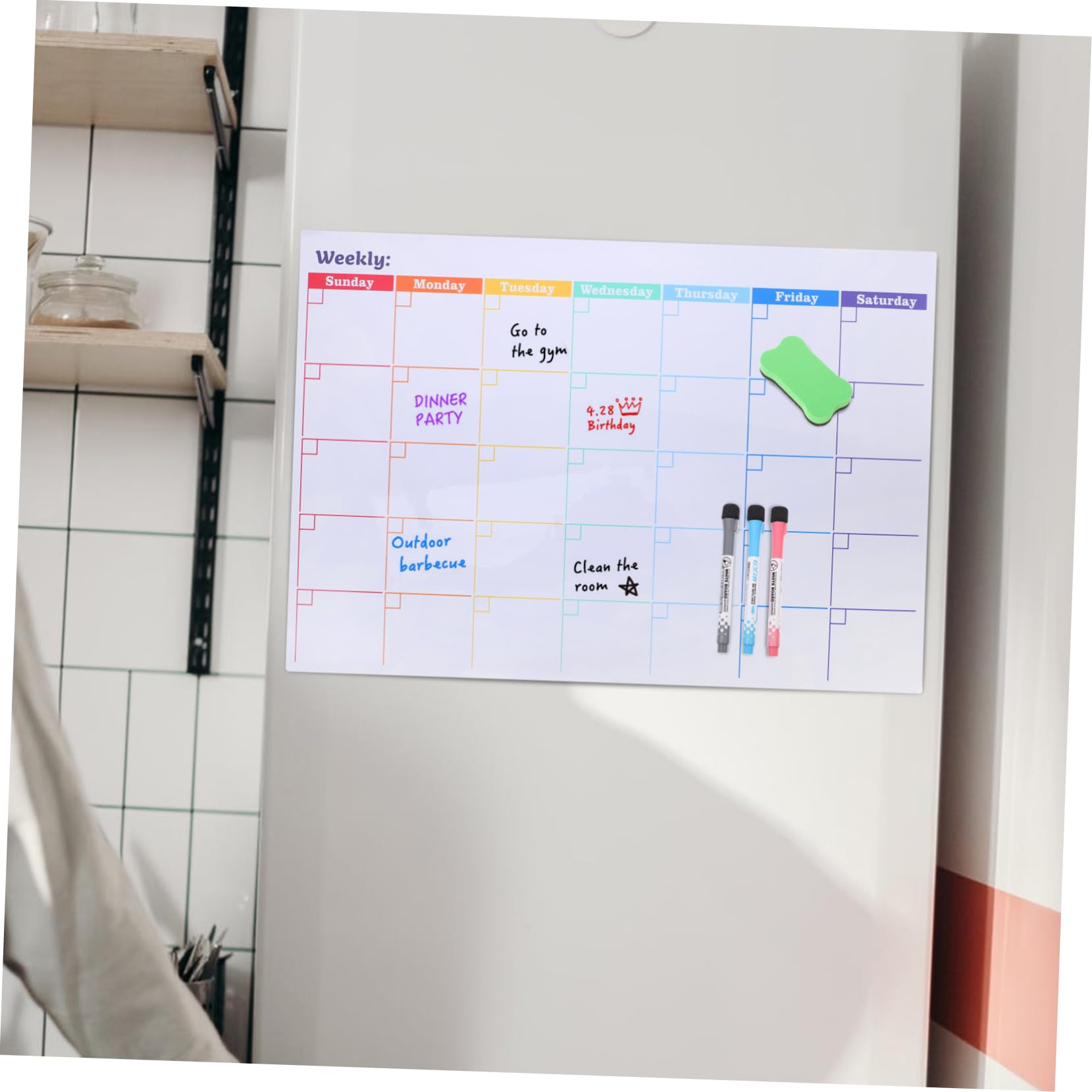 Calendario Mensile Magnetico da Frigo Cancellabile a Secco