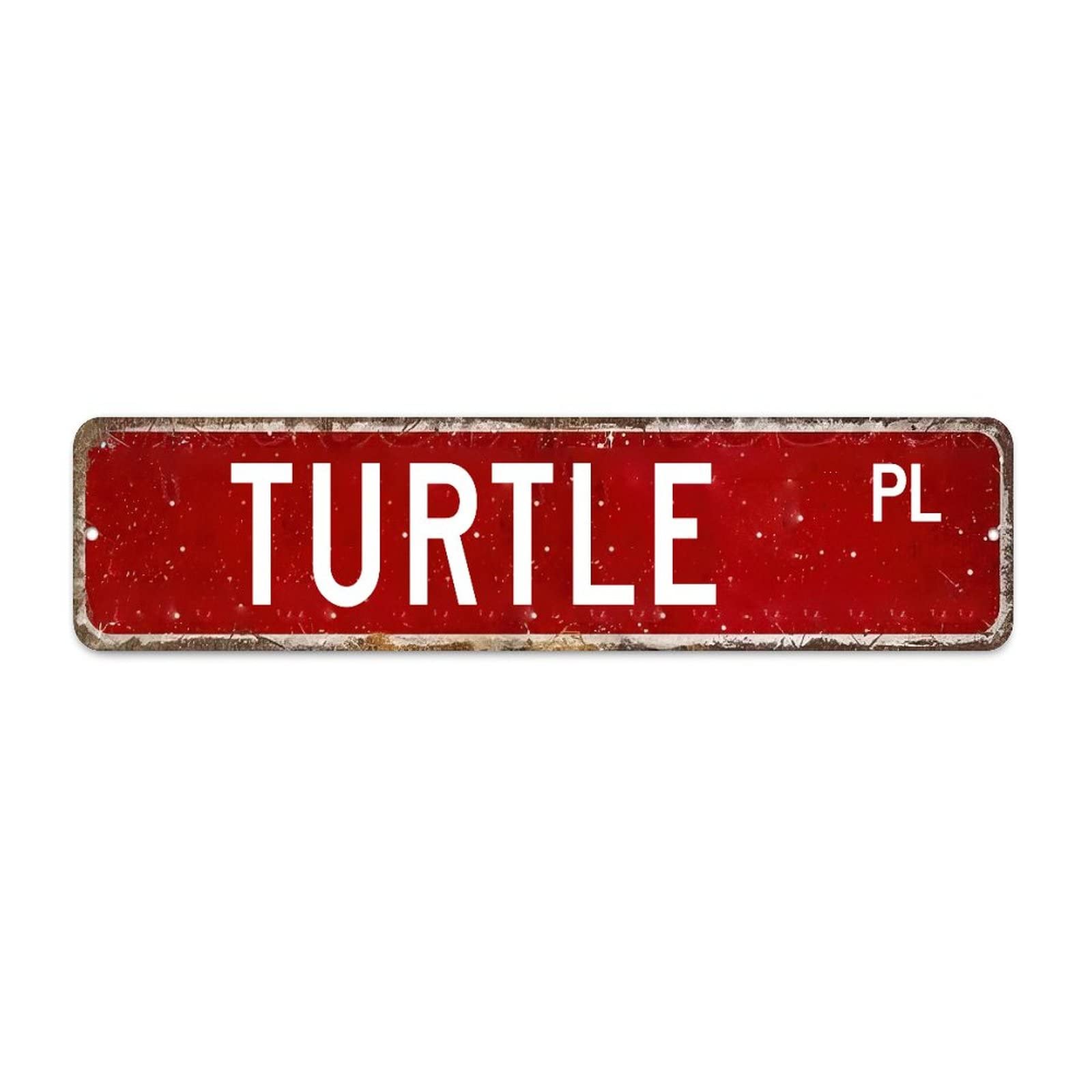 Cartello Stradale Decorativo Con Tartaruga In Metallo 10x40 Cm – Insegna Vintage Per Esterni E Interni, Regalo Per Amanti Dei Rettili