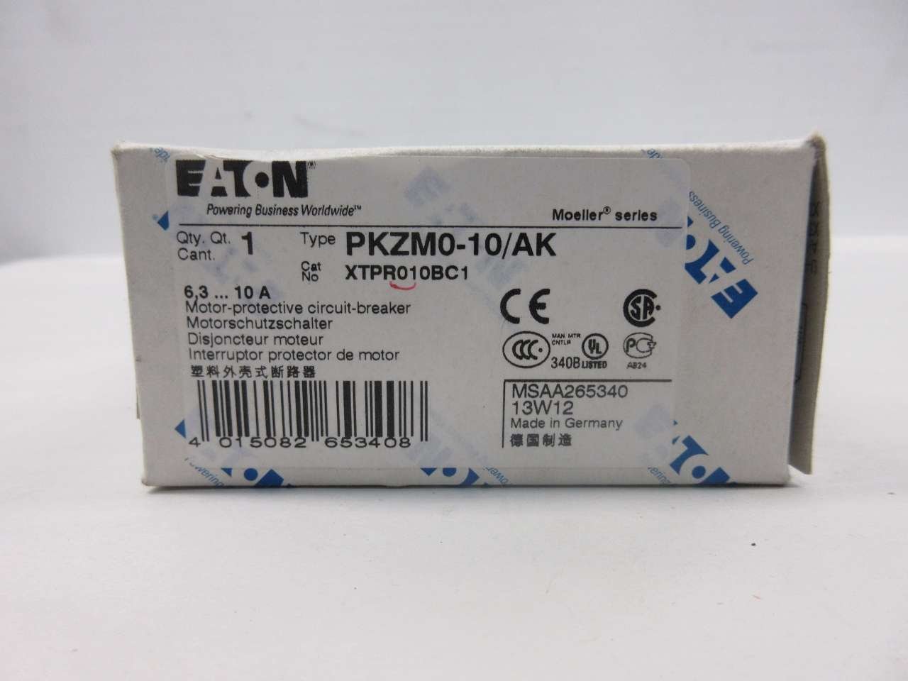 Eaton PKZM0-10 Moeller D527417 Moteur manuel 7-1/2 CV 10 A
