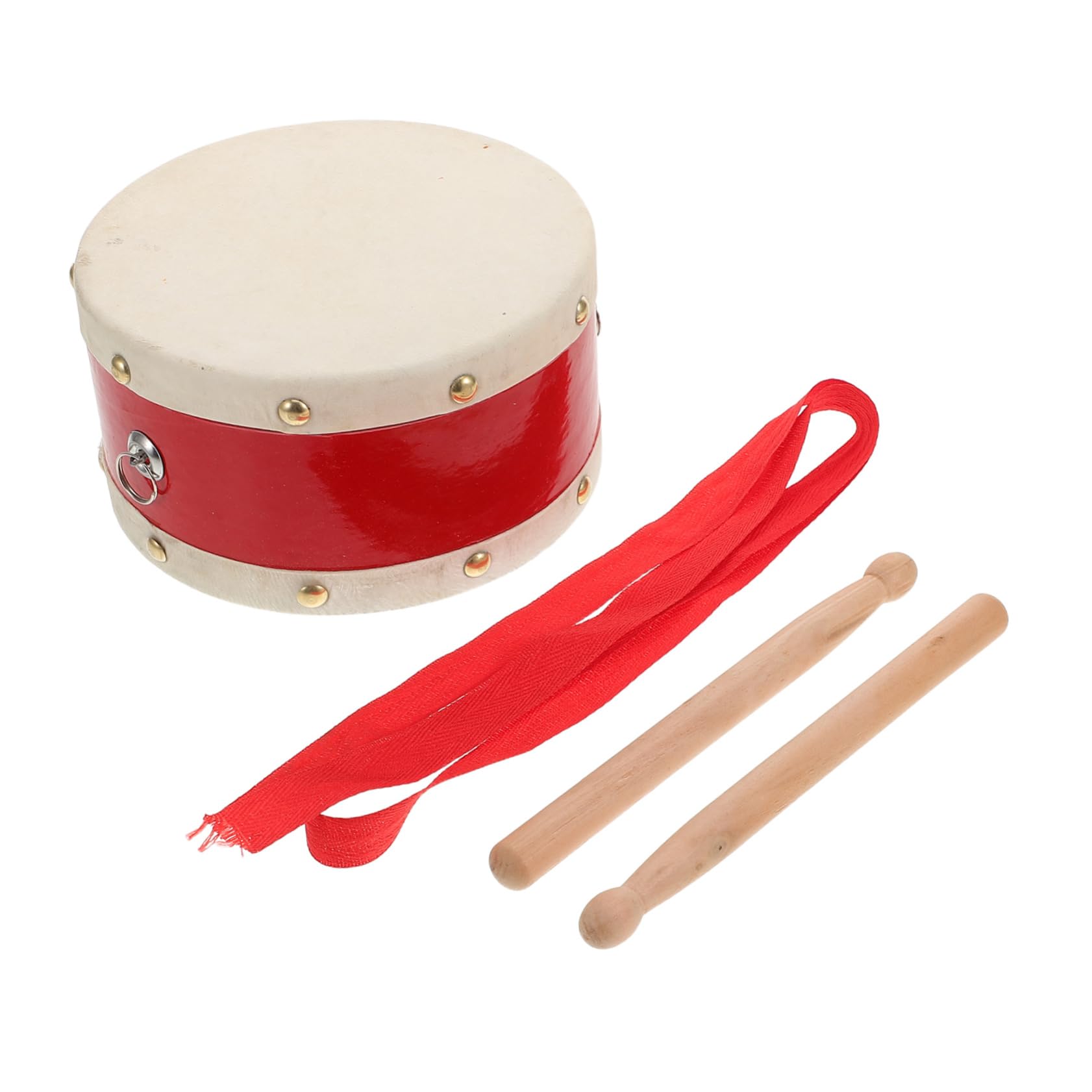 Garneck Hand Drum for Double Sided Percussion Instrument with Sticks for Preschool Musical Education and Performances Authentic Sheepskin Sturdy Design