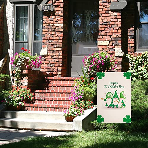 Tugaizi St.patrick’s Day Garden Flag Clover Gnomes Welcome St.patrick’s Day House Flag 13X18.9 Inch Double-Sided Happy St. Patrick Day Garden Flag For House Yard Outdoor Decorarion #TOP3