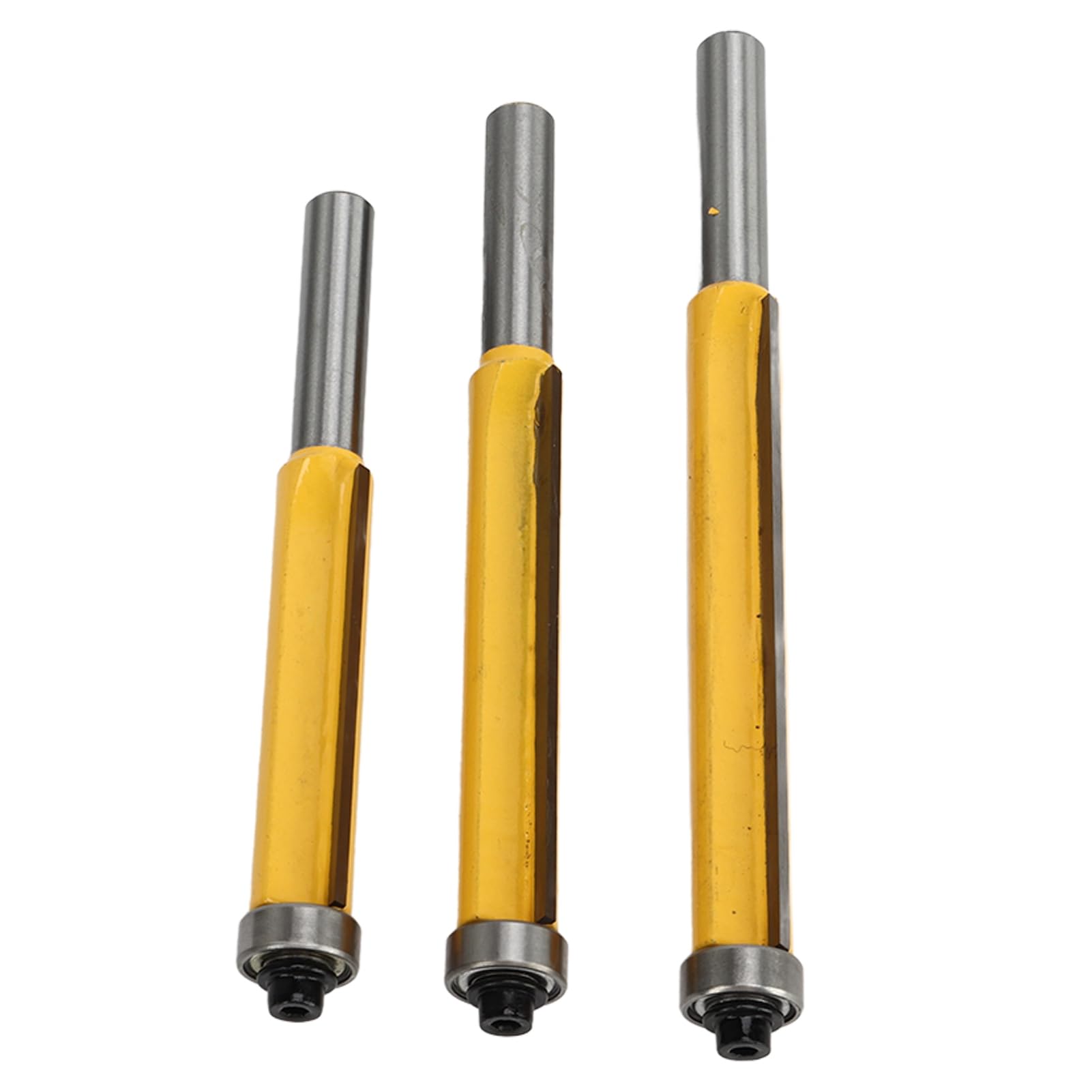 Broca enrutadora de acabado al ras, aleación de acero de tungsteno, rodamiento recto profesional, juego de brocas de ajuste al ras con vástago de 8mm para carpintería, 3 uds.