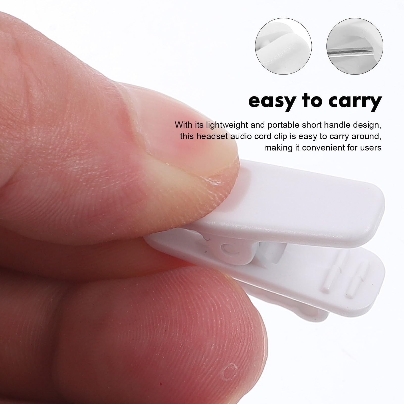 Didiseaon 10 Piezas Clips para Cables de Auriculares Organizador de Cables para Auriculares Plástico Blanco para Ropa Diseño Simple