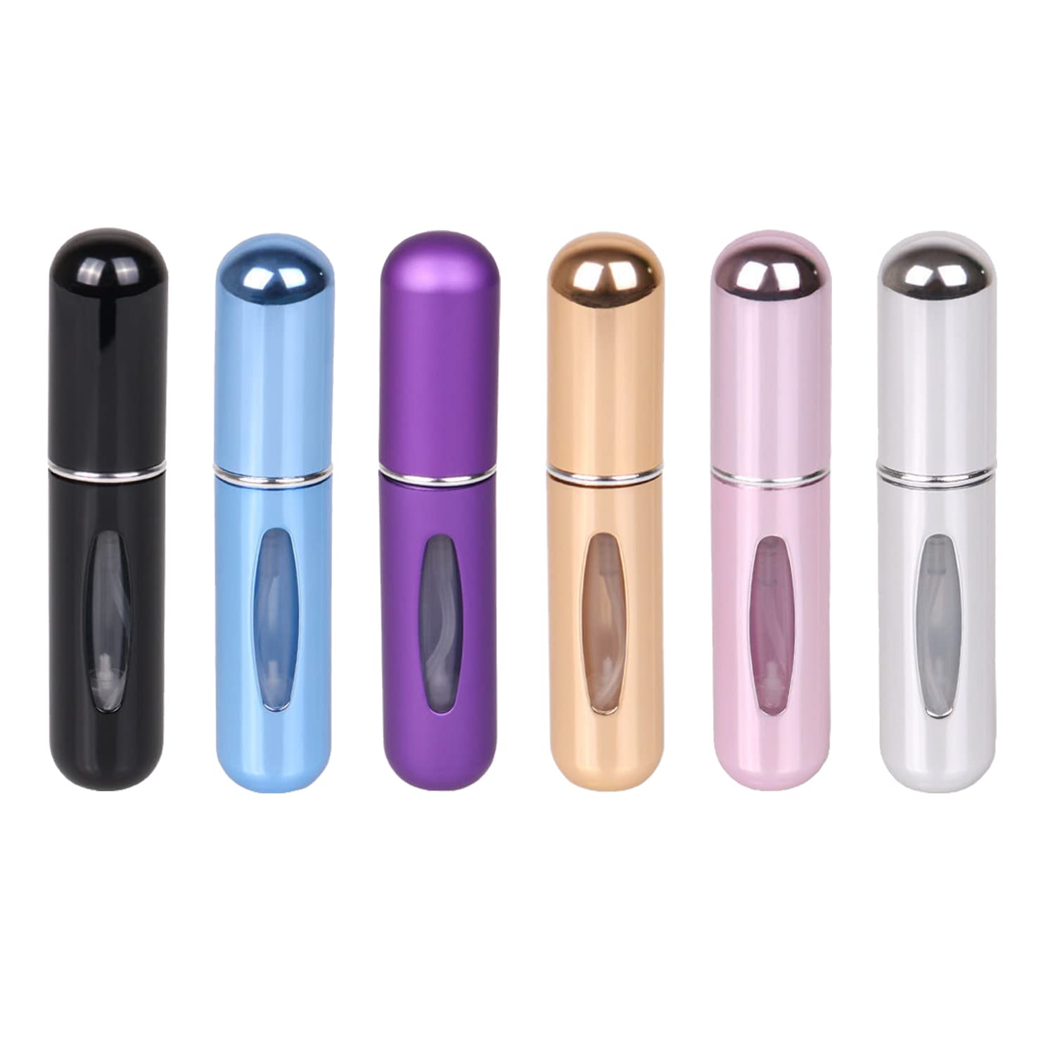 ANBAONA 6Pcs Portable Mini Refillable Perfume Atomizer Bottle, 5ml Refillable Perfume Spray, Atomizer Perfume Bottle Scent Pump Case