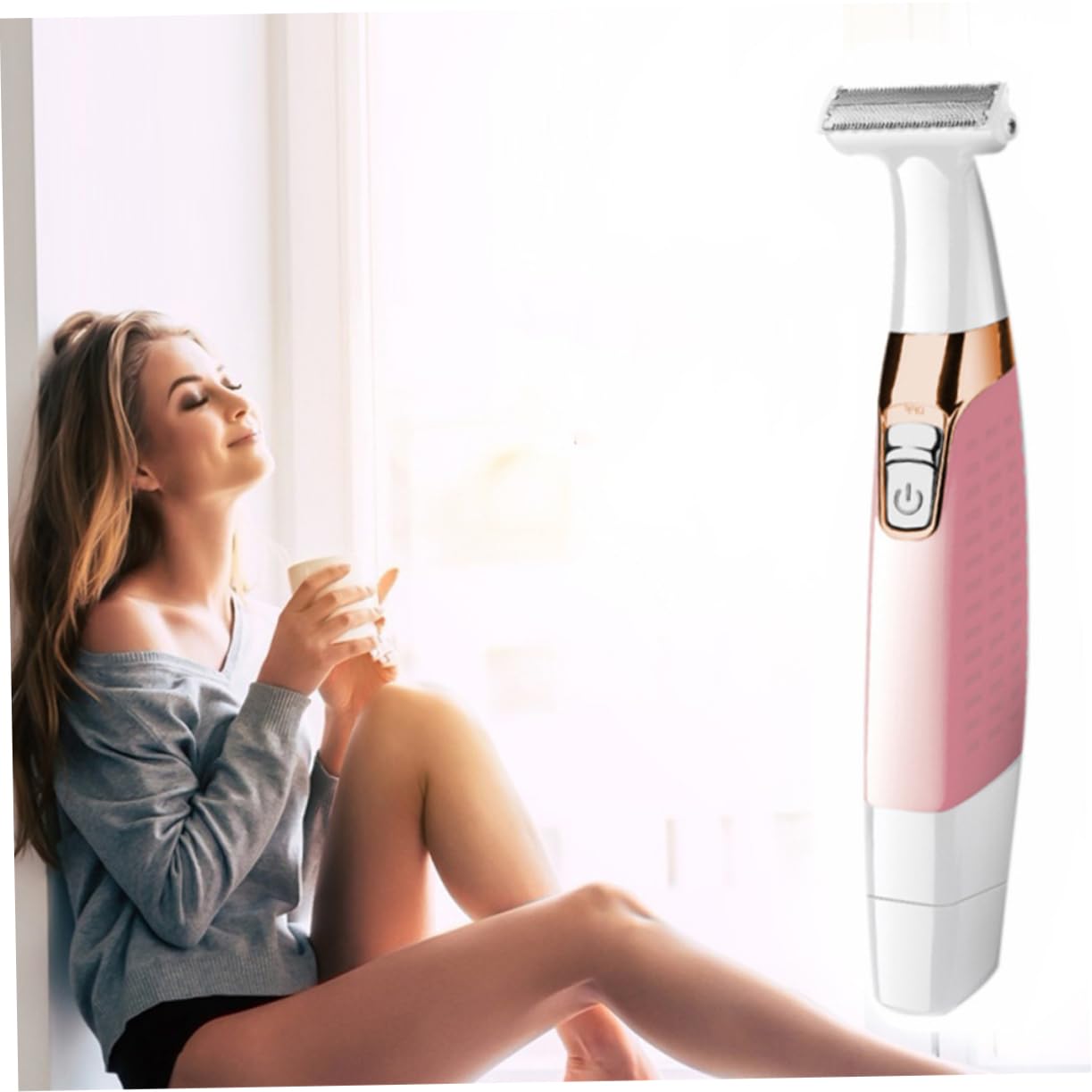 FOMIYES Epilatore Facciale Donna Portatile in Abs, Ricarica Usb, Dispositivo di Depilazione Rosa per Borse e Palestra, per Donne