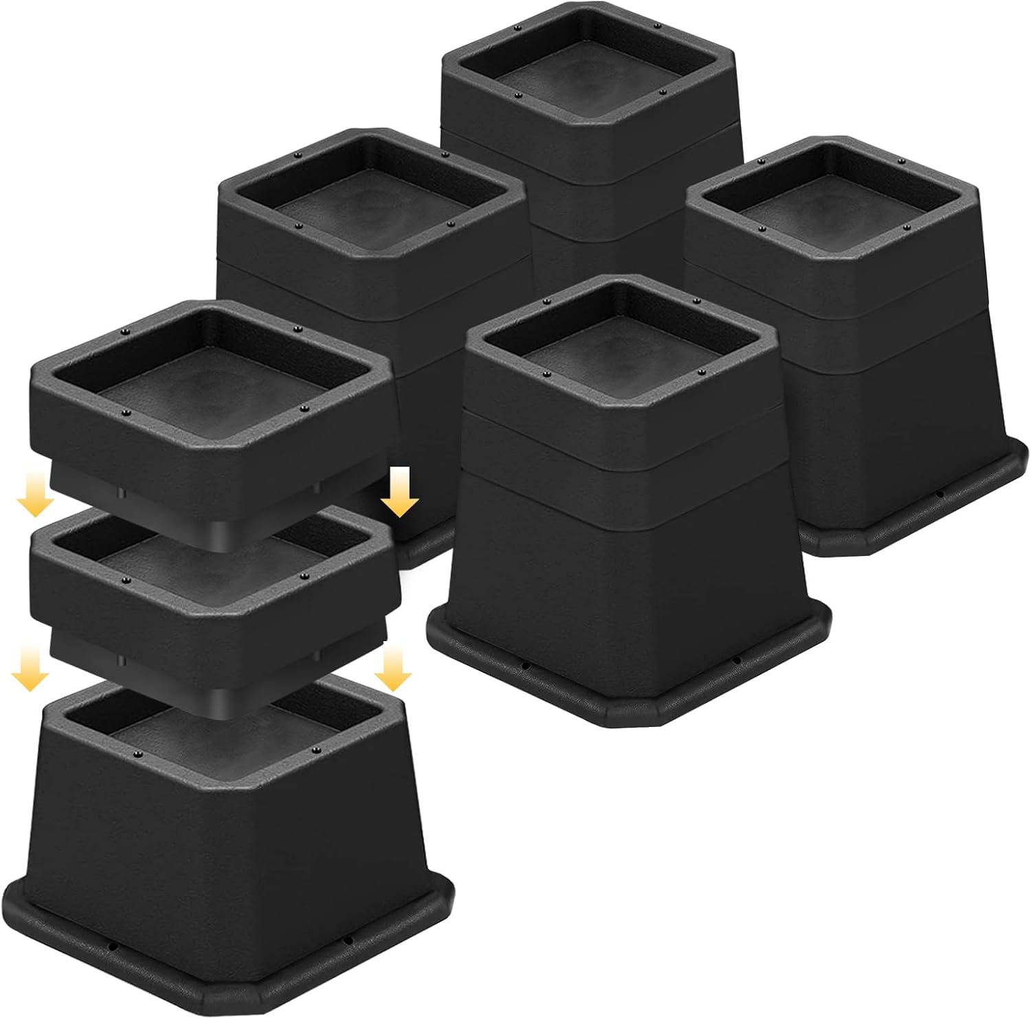 MYMULIKE Adjustable Bed Risers 4 Inch,Furnitures Risers