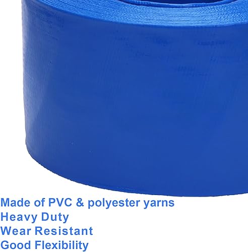 Miniatura 67 de Lay-Flat Manguera de retrolavado para piscina, manguera de descarga reforzada de PVC resistente a la intemperie, manguera de drenaje de piscina