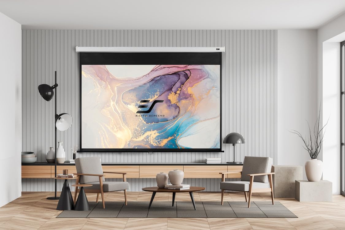 Elite Screens M100HSR-Pro Manual SRM Pro Series - Pantalla de proyección (Diagonal 254 cm (100"), Altura 124,5 cm (49"), Ancho 221 cm (87"), Formato 16:9), Color Blanco