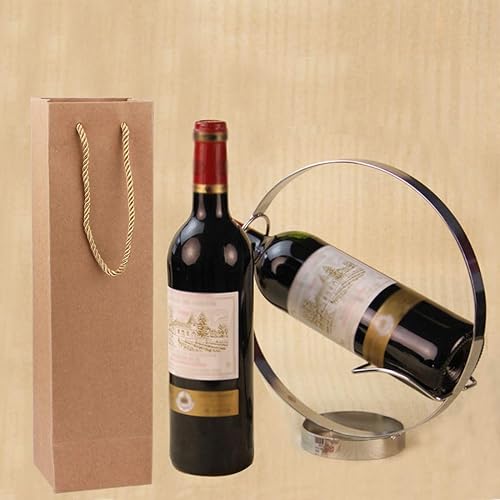 Miniatura 6 de Sdootjewelry Paquete de 50 bolsas de vino kraft – Bolsas de regalo de papel marrón resistente con asas para bodas, fiestas, venta al por menor a