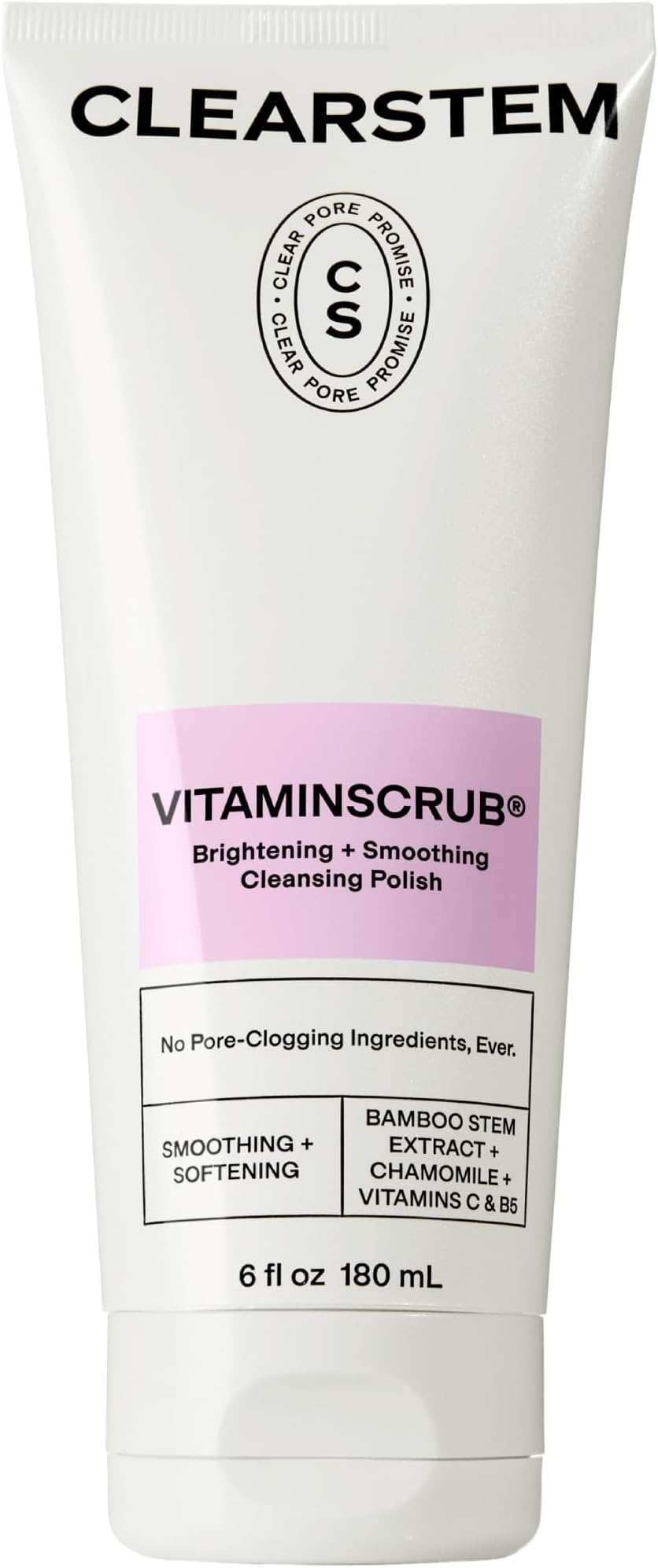 VITAMINSCRUB - Antioxidant-Infused Scrub Cleanser - Exfoliating Face Wash + Body Scrub - Vitamin C, Hemp, Bamboo - Skin Care Products - Gluten Free, Cruelty Free - 6 fl oz / 180ml