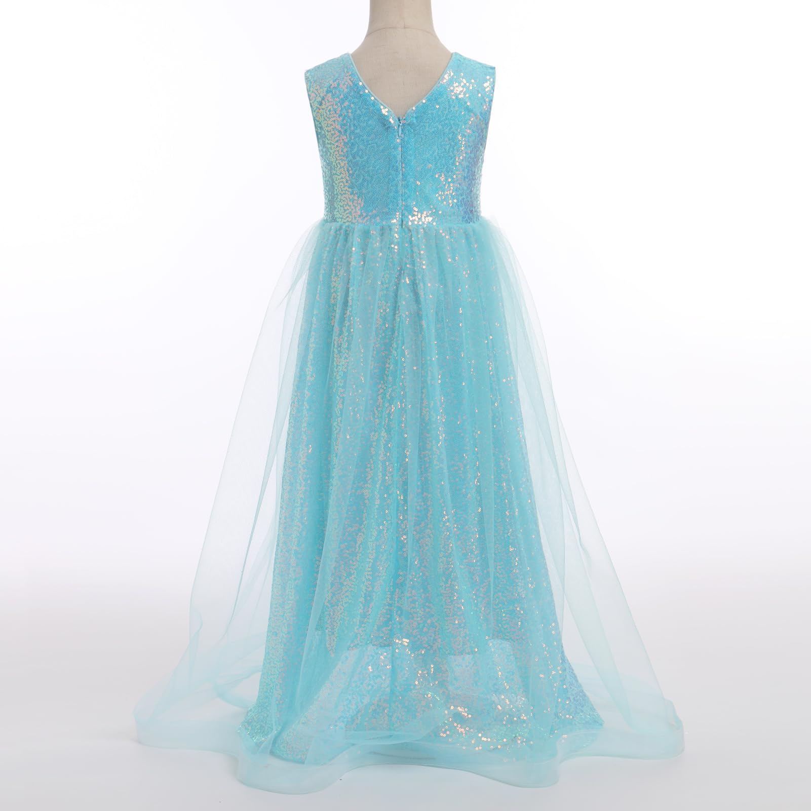 Blumenmädchen Paillettenkleid ärmellos Glitzer Prinzessin Tüll langes Maxikleid Festzug Geburtstag Hochzeit Party Kleid | Funkelndes Tüllkleid für kleine Mädchen, Blumenmädchen, Hochzeit, Party, Ballkleid, 3–14 Jahre