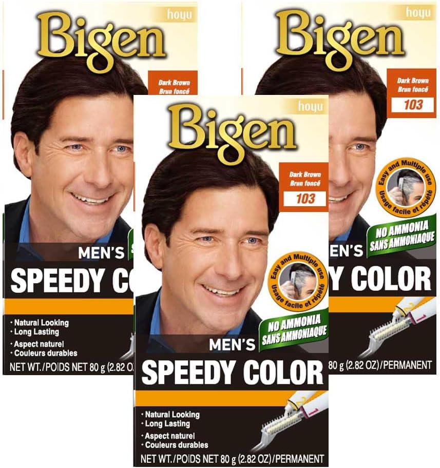 Bigen Men’s Speedy Color 103 Dark Brown - 3 Pack