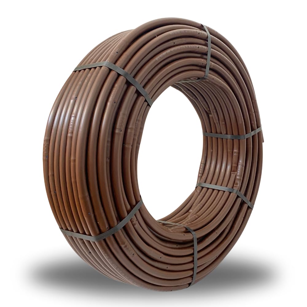 Ala Gocciolante ø 16 mm Passo 30 cm con Gocciolatore Doppio Foro, Rotolo da 100 mt, Tubo In Polietilene per Irrigazione a Goccia, Marrone - Orto Facile