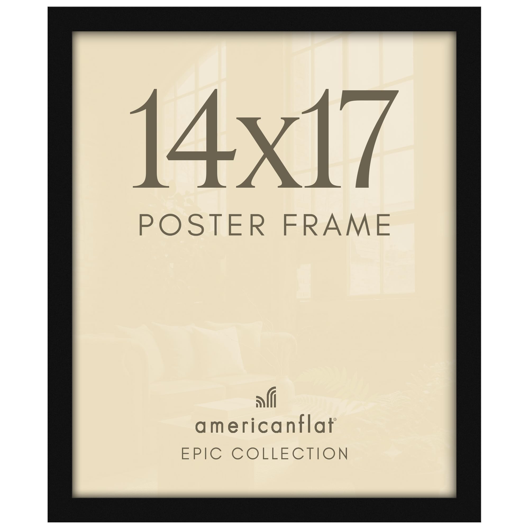 Americanflat 14x17 Picture Frame in Black Engineered Wood