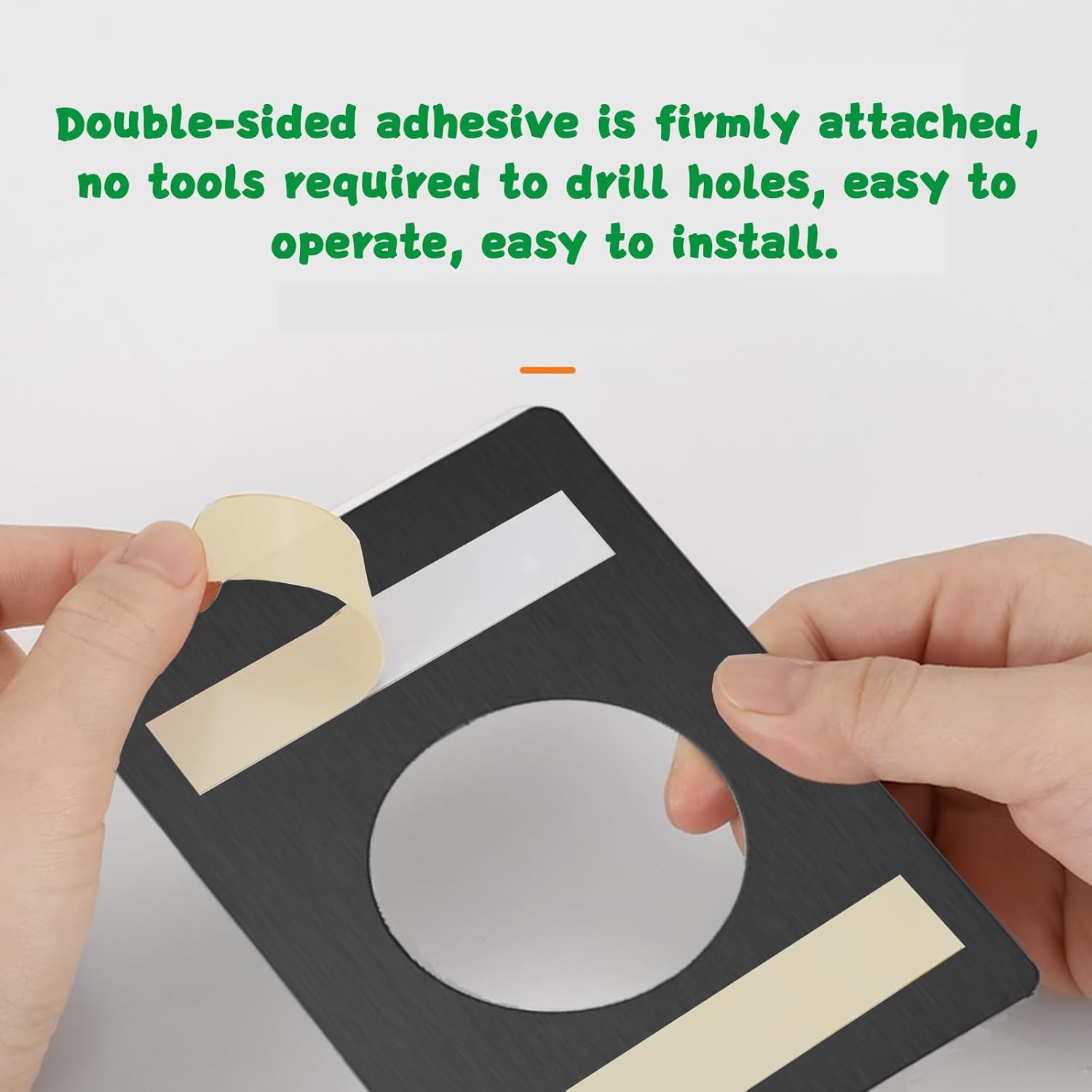 SZMDLX Door Lock Repair Plate, Door Knob/Lever/Deadbolt Reinforcement Plate, Door Handle Lock Fixing Cover Filler Repair Backplate, Door Lock Hole Backing Reinforcer Plate Kit, 4 PCS Black