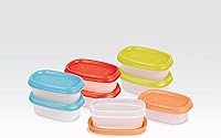 Vista 5 de Recipiente para condimentos con tapas, paquete de 8, 5 onzas. Recipiente para aderezo de ensalada para llevar, pequeños recipientes