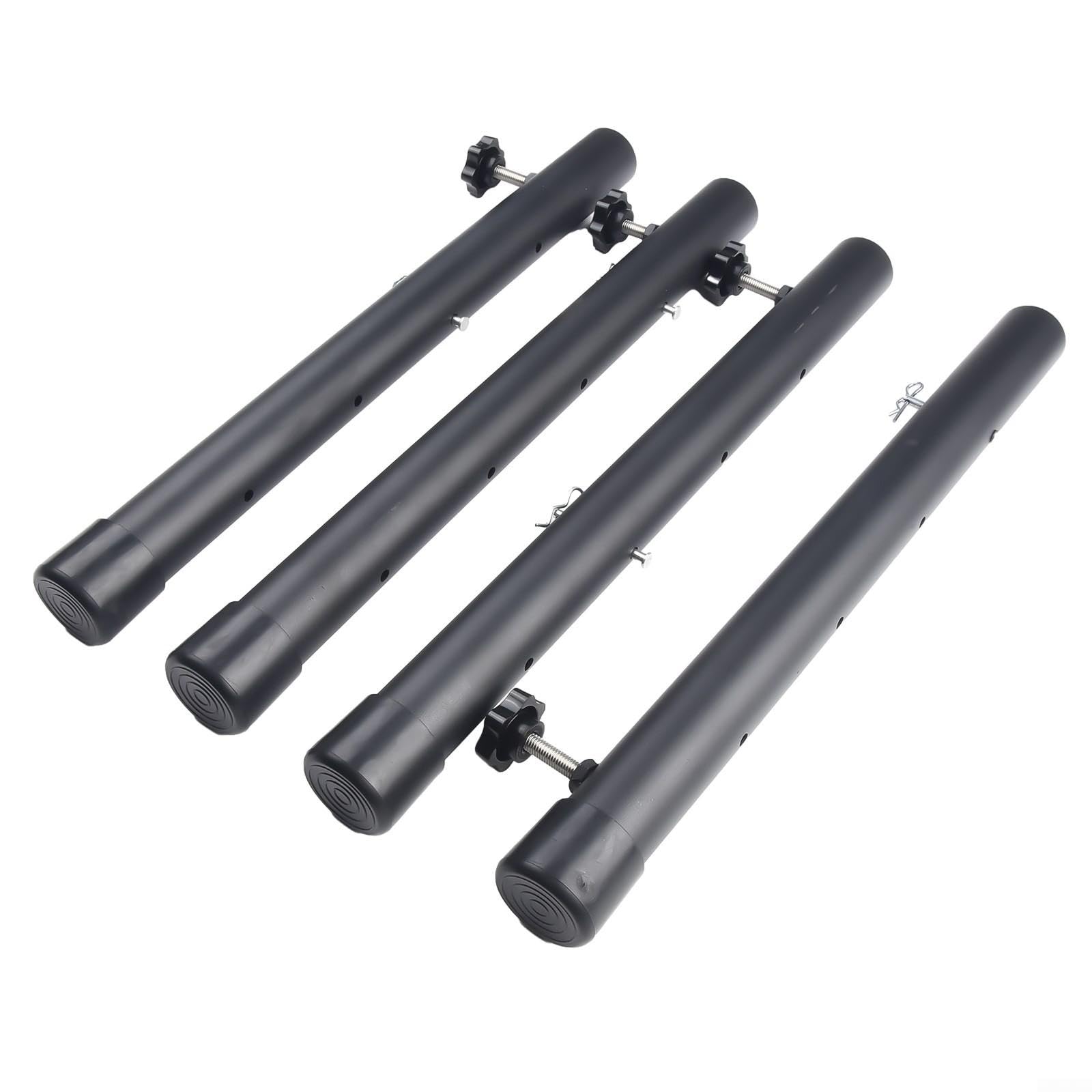 Estensori Gambe Tavolo Regolabili in Acciaio per Gambe Curve o Dritte - 4 Livelli Altezza fino a 33cm - Set da 4 con Antiscivolo per Mobili per casa e Ufficio(44cm)
