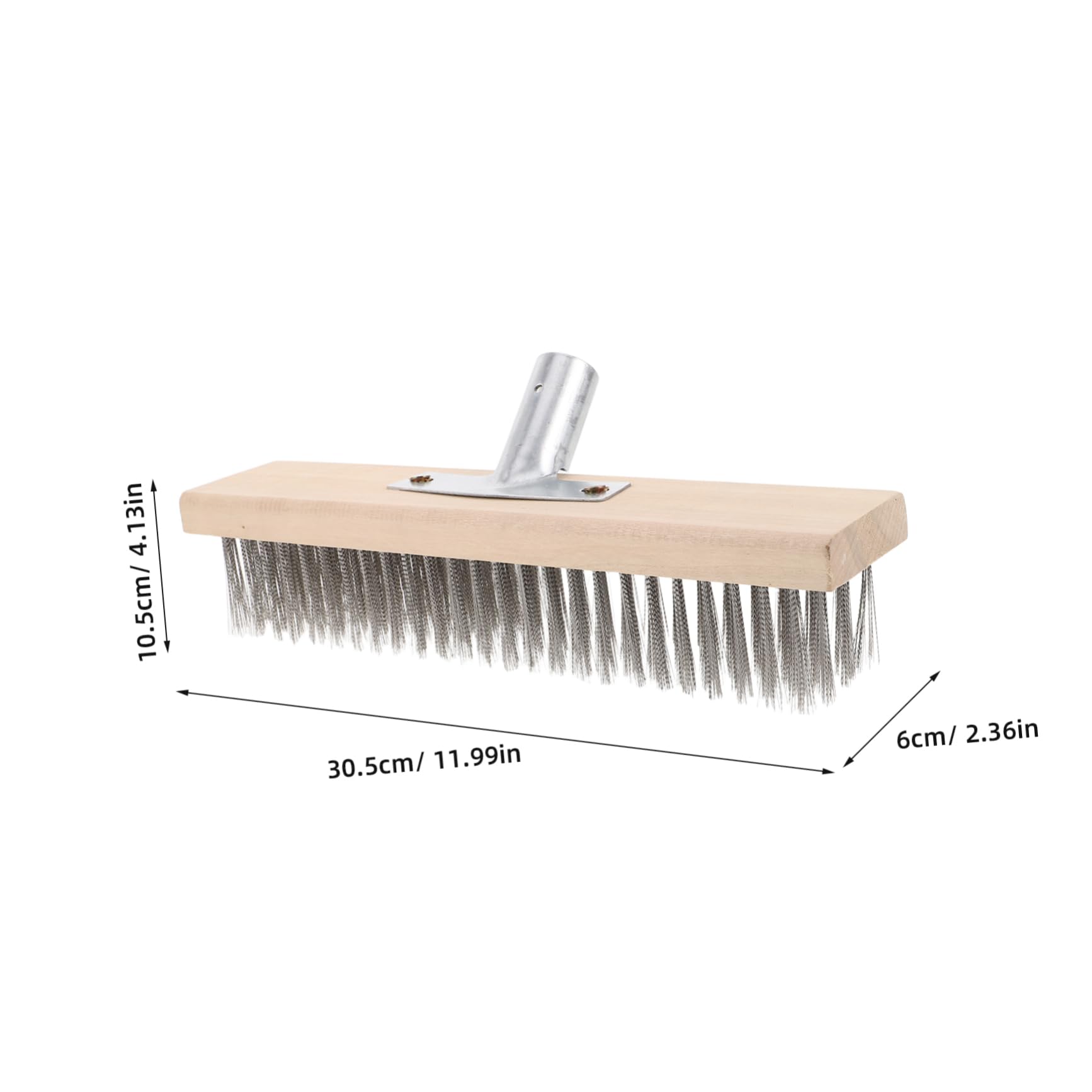 Cabilock Stainless Steel Floor Brush Bristle for Scrubbing Moss Removal from Roof Stainless Steel Wire Brush Floor Brush Carpet Scrubber Floor Scrubber Brush Wood