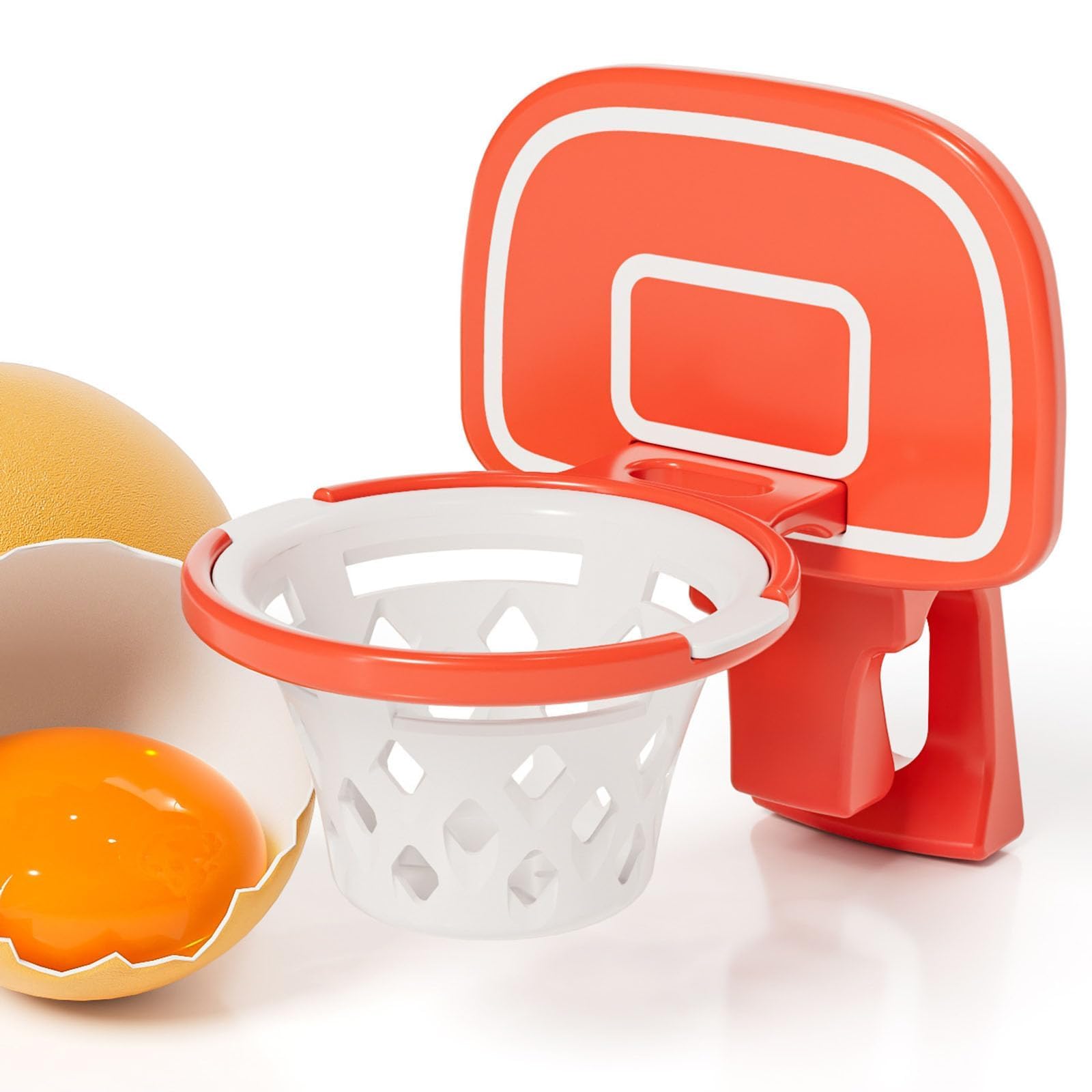 Separateur Oeuf Jaune et Blanc Panier de Basket, séparateur d'œuf,filtre d'œuf Forme de Cadre de Basket-Ball, séparateur d'œuf en Plastique (Orange)