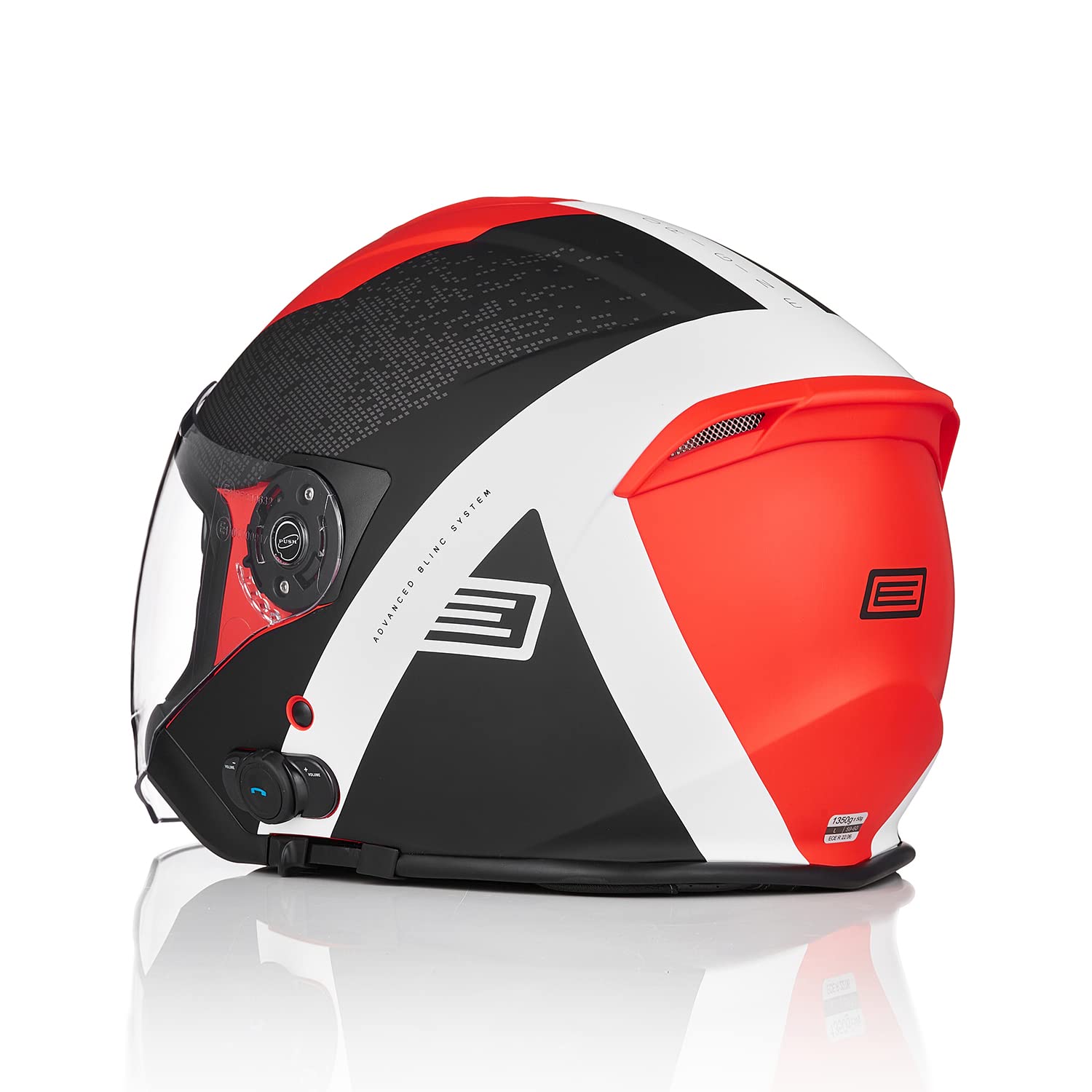 ORIGINE Casco Moto Jet Bluetooth Casco Scooter con Doppia Visiera Omologato ECE 22-06